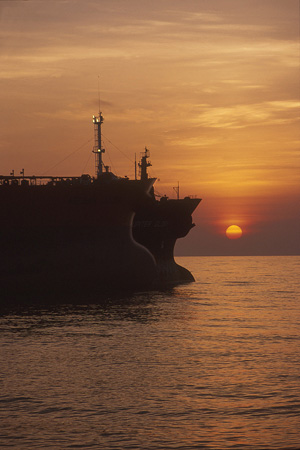 Aegean Legend bow at sunset